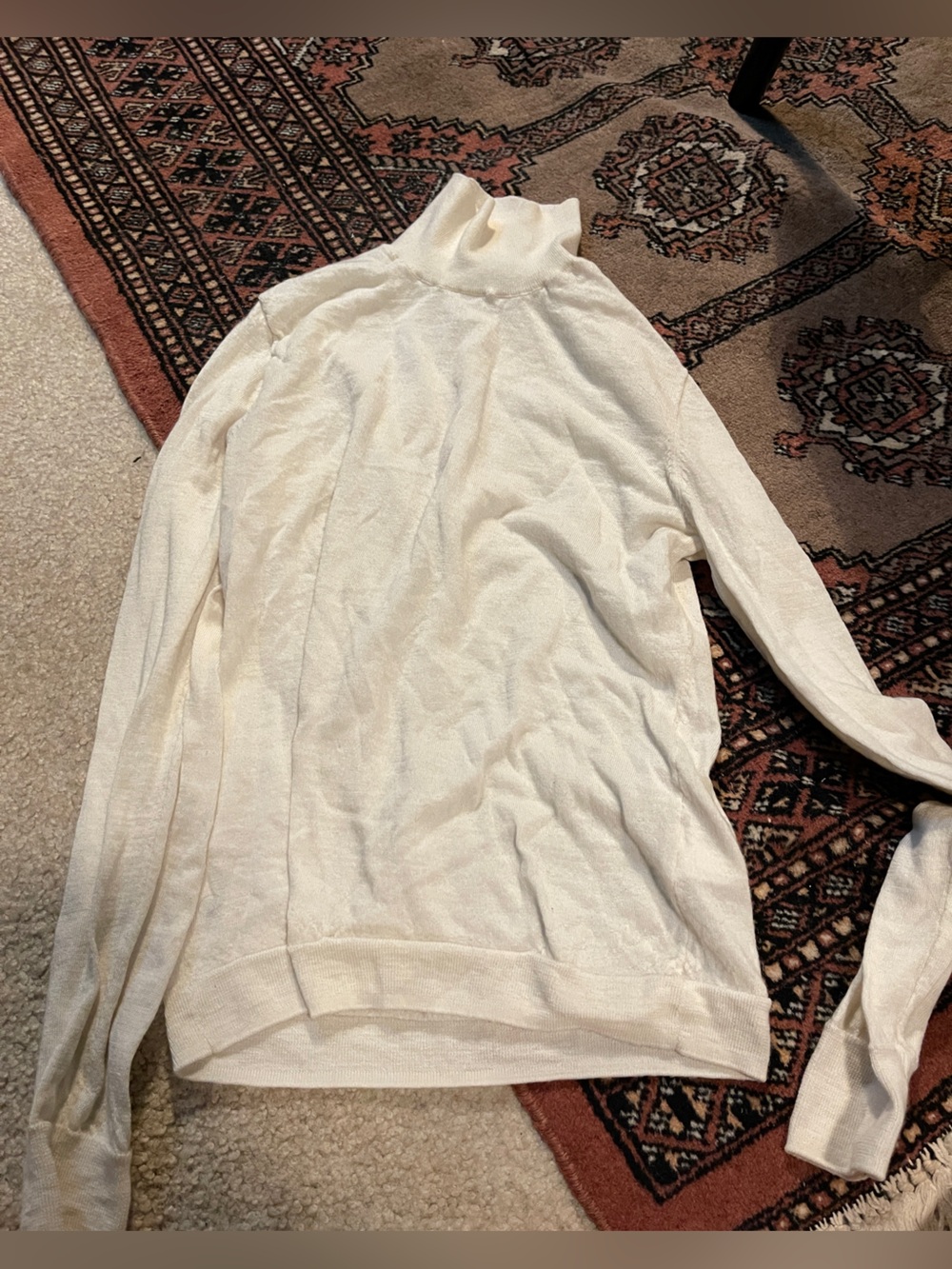 J. Crew Cream 100% Merino Wool Turtleneck